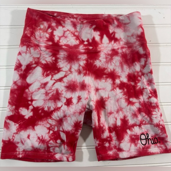 PINK Victoria's Secret Ohio State Buckeyes Biker Shorts Tie Dye Womens Size XS - Picture 4 of 14